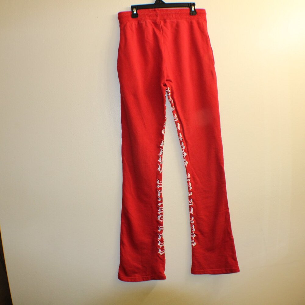 Focus Jeans Red Gothic Script Sweatpants Broken Heart Graphic Size 18